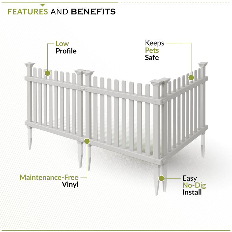 Roger Rabbit Vinyl Garden Fence Kit (22in H x 24in W)